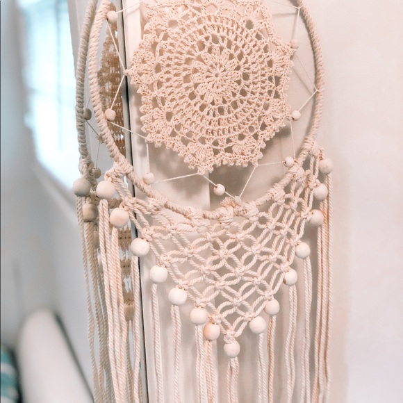 Beige Dreamcatcher Macrame Woven Wall Hanging - Picture 2 of 3